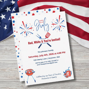 Patriotischer 4. Juli Grillfest Amerika 250. Jubil Einladung