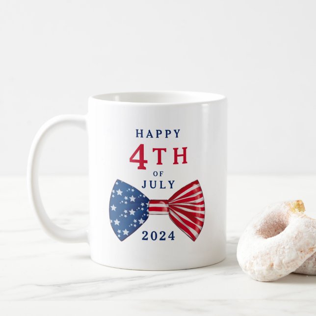 Patriotischer 4. Juli Kaffeetasse (Mit Donut)