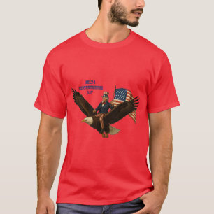 Patriotischer 4. Juli Onkel Sam reitet auf einem W T-Shirt