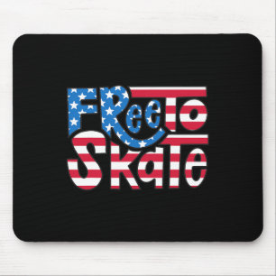 Patriotischer 4. Juli Skater Amerikanische Flagge Mousepad