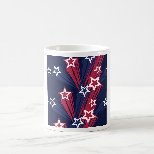 Patriotischer 4. Juli Sterne rot weiß und blau Kaffeetasse (Von Creator hochgeladen)