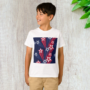 Patriotischer 4. Juli Sterne rot weiß und blau T-Shirt