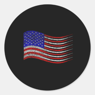 Patriotischer 4. Juli USA-Amerikanische Flagge weh Runder Aufkleber