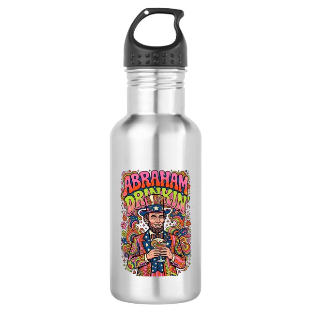 Patriotischer Abraham Trink Retro Edelstahlflasche (Vorderseite)
