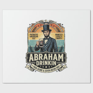 Patriotischer Abraham Trinkender Retro Abgenutzt Geschenkpapier
