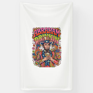Patriotischer Abraham Trinkender Retro Banner