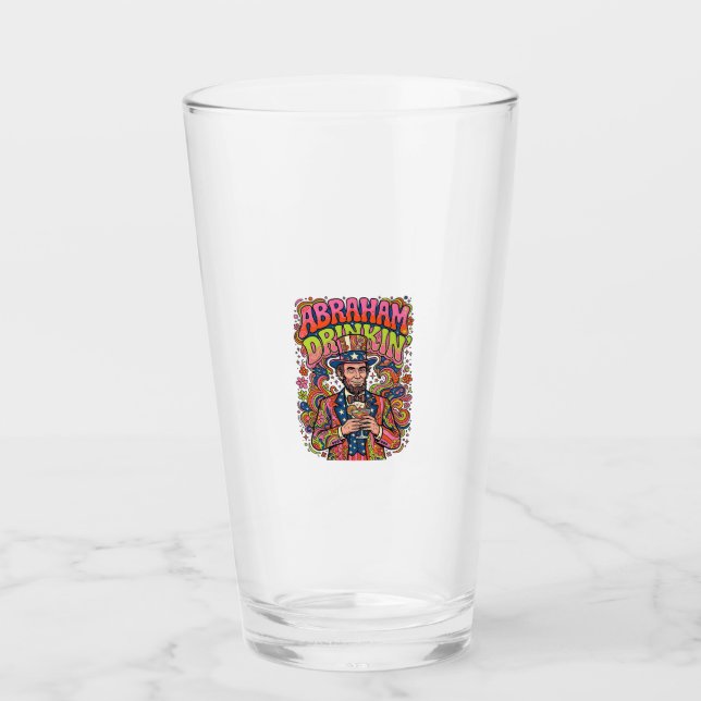 Patriotischer Abraham Trinkender Retro Glas (Vorderseite)