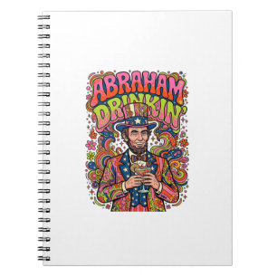 Patriotischer Abraham Trinkender Retro Notizblock