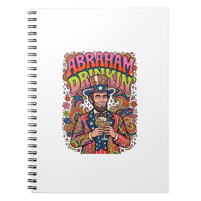Patriotischer Abraham Trinkender Retro Notizblock (Vorderseite)