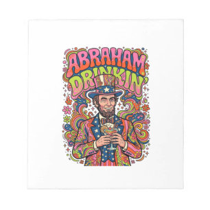 Patriotischer Abraham Trinkender Retro Notizblock