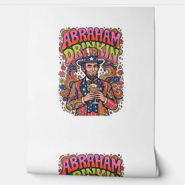 Patriotischer Abraham Trinkender Retro Tapete (Abrollen)