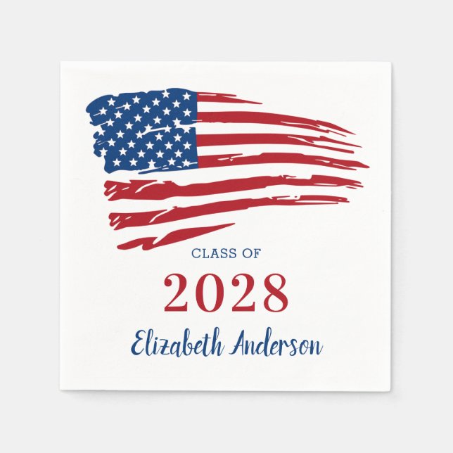 Patriotischer Abschluss USA - Militärische Flagge Serviette (Vorderseite)