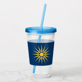 Patriotischer Acryltumbler mit Flagge von Makedoni Acryltrinkbecher