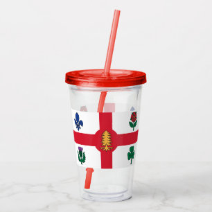 Patriotischer Acryltumbler mit Flagge von Montreal Acryltrinkbecher