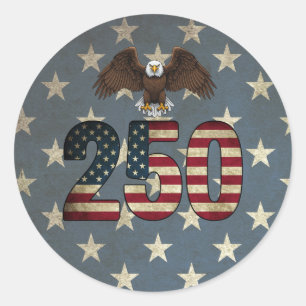 Patriotischer Adler 250 USA Semiquincentennial Runder Aufkleber
