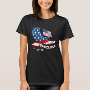 Patriotischer Adler 4. Juli US-amerikanische Flagg T-Shirt