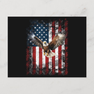 Patriotischer Adler 4. Juli USA Amerikanische Flag Begleitkarte