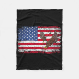 Patriotischer Adler 4. Juli USA Amerikanische Flag Fleecedecke