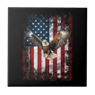 Patriotischer Adler 4. Juli USA Amerikanische Flag Fliese