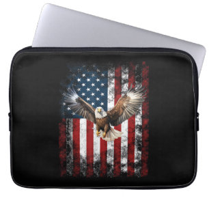 Patriotischer Adler 4. Juli USA Amerikanische Flag Laptopschutzhülle