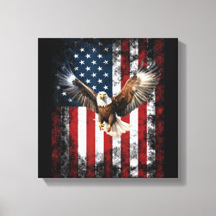 Patriotischer Adler 4. Juli USA Amerikanische Flag Leinwanddruck