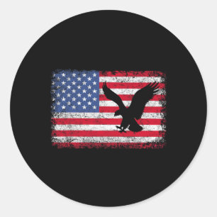 Patriotischer Adler 4. Juli USA Amerikanische Flag Runder Aufkleber