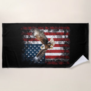 Patriotischer Adler 4. Juli USA Amerikanische Flag Strandtuch