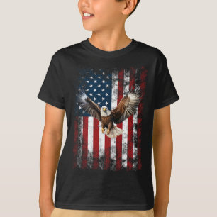 Patriotischer Adler 4. Juli USA Amerikanische Flag T-Shirt