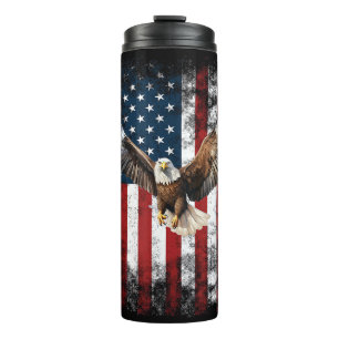 Patriotischer Adler 4. Juli USA Amerikanische Flag Thermosbecher