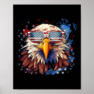 Patriotischer Adler 4. Juli USA-Flagge Unabhängigk Poster