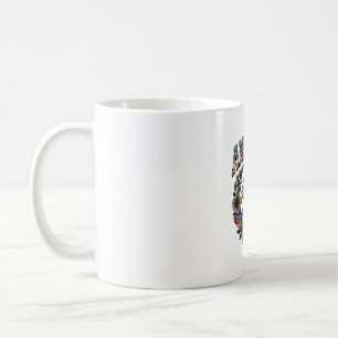 Patriotischer Adler Amerika Sonnenblume Vintage Kaffeetasse