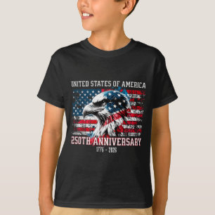 Patriotischer Adler Amerikanische Flagge 250. Jahr T-Shirt