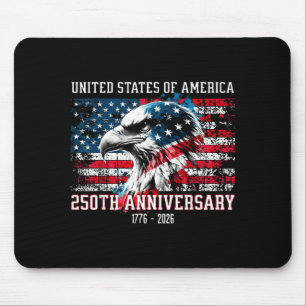 Patriotischer Adler Amerikanische Flagge 250. Jubi Mousepad