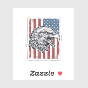 Patriotischer Adler Amerikanische Flagge Vintage G Aufkleber