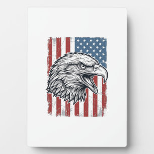 Patriotischer Adler Amerikanische Flagge Vintage G Fotoplatte