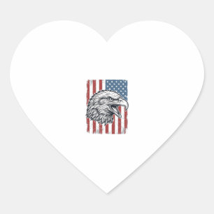 Patriotischer Adler Amerikanische Flagge Vintage G Herz-Aufkleber