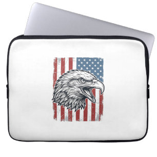 Patriotischer Adler Amerikanische Flagge Vintage G Laptopschutzhülle