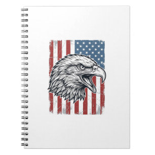 Patriotischer Adler Amerikanische Flagge Vintage G Notizblock