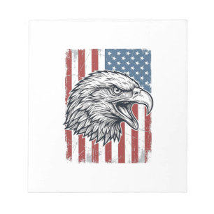 Patriotischer Adler Amerikanische Flagge Vintage G Notizblock