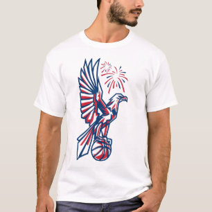 Patriotischer Adler Basketball Amerikanischer Ad T-Shirt