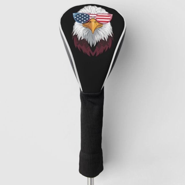 Patriotischer Adler der amerikanischen Flagge am 4 Golf Headcover (Vorderseite)