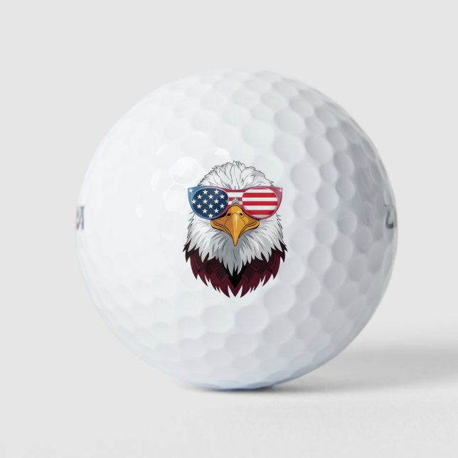 Patriotischer Adler der amerikanischen Flagge am 4 Golfball (Vorderseite)