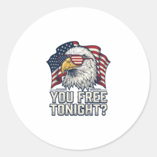 Patriotischer Adler Du Bist Heute Abend Frei Vinta Runder Aufkleber
