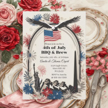 Patriotischer Adler-Feuerwerk 4. Juli BBQ & Brew