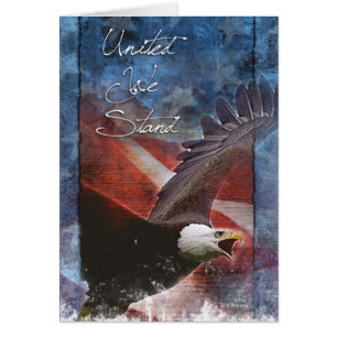 Patriotischer Adler im Flug