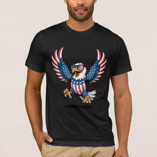 Patriotischer Adler in US Flagge T-Shirt