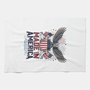 Patriotischer Adler Made in America 4. Juli-Shirt_ Geschirrtuch