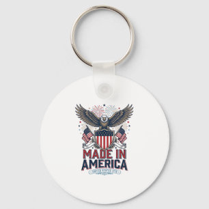 Patriotischer Adler Made in America 4. Juli-Shirt_ Schlüsselanhänger