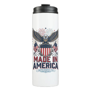 Patriotischer Adler Made in America 4. Juli-Shirt_ Thermosbecher