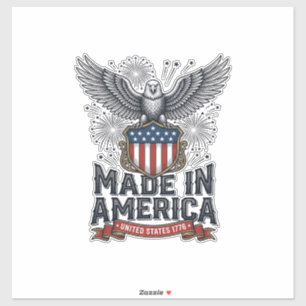 Patriotischer Adler Made in America Vintage Aufkleber